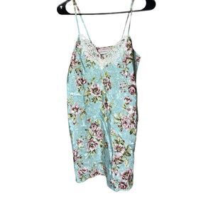 Vintage Angelique 80s 90s Jacquard Print Slip dress Lingerie Nightgown Size Smal